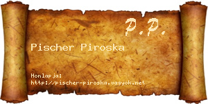Pischer Piroska névjegykártya